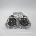 Ovenable aluminum foil heart shape container with lid